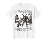 Krampus Evil Nikolaus Perchtenlauf Bartl T Krampus Costume T-Shirt, Men, White, 5X-Large