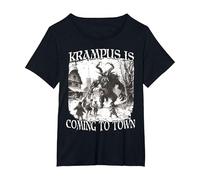 Krampus Evil Nikolaus Perchtenlauf Bartl T Krampus Costume T-Shirt, Women's Plus, Black, 3X