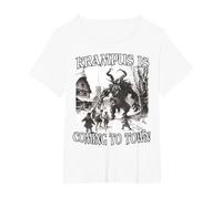 Krampus Evil Nikolaus Perchtenlauf Bartl T Krampus Costume T-Shirt, Women's Plus, White, 1X