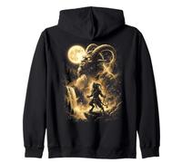Krampus Howling at the Moon Meme Christmas 2026 Zip Hoodie