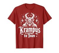 Krampus is Coming to Town T-Shirt, Men, Cranberry Red, Small