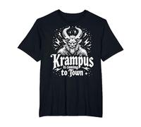Krampus is Coming to Town T-Shirt, Men's Big and Tall, Black, 6X Tall