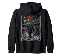 Krampus T Creepy Santa Claus Kramperl Krampus Mask Zip Hoodie