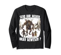 Krampus T Perchten Mask Kramperl Costume Christmas Devil Long Sleeve T-Shirt