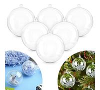 Kranich 20Pcs Fillable Ball Clear Plastic Christmas Ornaments Balls 80mm Holiday Wedding Party Home Decor