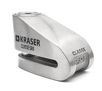 KRASER KR114S Motorcycle Disk Lock SRA Approved, Double Lock ø14mm/0.55in + Lightweight, High Security Stainless Steel Lock, Reminder Cable, Heavy Duty Anti Theft Brake Wheel Lock for Motobike Scooter