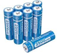 Kratax 1.5V AA Rechargeable Lithium Batteries,3500mWh High Capacity Double AA Li-ion Battery,1600Cycles,Coustant Output for Household Office Device (8*AA Batteries)