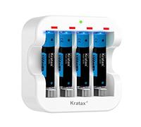 Kratax J816A AAA Rechargeable Batteries with Charger, 1100mWh Rechargeable Batteries AAA Pack,1.5V AAA Lithium Batteries Rechargeable,1500Cycles Triple AAA batteries[4AAA+1Charger]