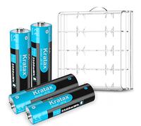 Kratax Rechargeable AA Lithium 1.5V Batteries - High-Capacity 3500mWh Long-Lasting, Low Self-Discharge, 1600 Cycles, Constant Output for Blink, Household Office Devices(4 Pack AA Batteries Only)
