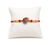 Krati Exports Premium Peacock Rakhi for Brother Raksha Bandhan Luxury Handmade Ethnic Thread for Men | Traditional Indian Festival Rakhi, L, Cotton, no gemstone