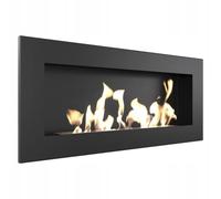 KRATKI ethanol fireplace DELTA SLIM without glazing | hanging real fire wall fireplace, TÜV certificate | Dimensions in cm: W90 x H40 x D10.30, tank volume 400 ml, fire length 50 cm, fuel: ethanol
