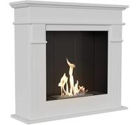 KRATKI ethanol fireplace, free-standing real fire fireplace with TÜV certificate | Weight 29 kg, dimensions in cm: H87 x W95 x D28 | Fuel: Ethanol for soot- and smokeless fire magic