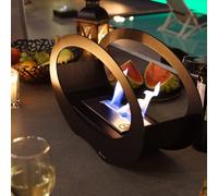 KRATKI ECHO Ethanol Fireplace, Freestanding Real-Fire Fireplace, 15 cm Flames