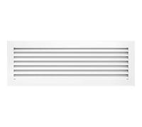 kratki Fresh Ventilation Grille, 17 x 49 cm, White, Warm Air Grille with Steel Slats, Exhaust Air Grille for Fireplace Ventilation, For Any Type of Interior