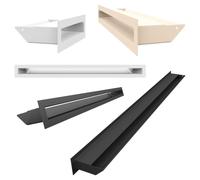 KRATKI Air Ventilation Grille, Warm Air Grille, 9 x 60 cm, White, Exhaust Air Grille for Fireplace Ventilation, Air Intake at an Angle of 45 Degrees, Overheat Resistant, Ideal for Modern Interiors