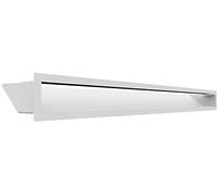 KRATKI Ventilation Grille Air | Hot Air Grille 9 x 100 cm | White | Exhaust Grille for Fireplace Ventilation | Air Inlet at an Angle of 45 Degrees | Overheating Resistant | Ideal for Modern Interiors