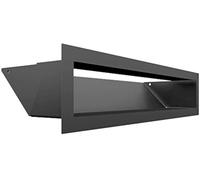 KRATKI Ventilation Grille Air | Hot Air Grille 9 x 40 cm | Graphite | Exhaust Air Grille for Fireplace Ventilation | Air Intake at an Angle of 45 Degrees | Overheat Resistant | Ideal for Modern