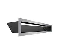 KRATKI Ventilation Grille Air | Hot Air Grille 9 x 60 cm | Polished | Exhaust Air Grille for Fireplace Ventilation | Air Intake at an Angle of 45 Degrees | Overheat Resistant | Ideal for Modern