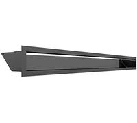 KRATKI Ventilation Grille AIR | Warm air Grille 9 x 100 cm | Graphite | Exhaust Grille for Chimney Ventilation | Air Intake at a 45 Degree Angle | overheating Resistant | Ideal for Modern interiors