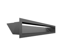 KRATKI ventilation grille AIR | Warm air grille 9 x 60 cm | Graphite | Exhaust grille for chimney ventilation | Air intake at a 45 degree angle | overheating resistant | Ideal for modern interiors