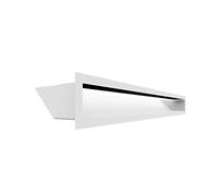KRATKI Ventilation Grille Air | Warm Air Grille 9 x 80 cm | White | Exhaust Air Grille for Fireplace Ventilation | Air Intake at an Angle of 45 Degrees | Overheat Resistant | Ideal for Modern