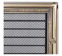 Kratki Ventilation Grille Decorative Grille for Fireplaces Decorated with White Letters for Modern Interiors Powder Coated Stainless Steel Lightweight 35.1 x 15.2 x 4.5 cm Gold Rustic with Blinds