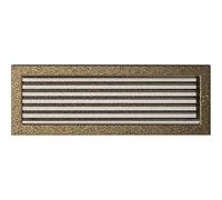 KRATKI Ventilation Grille Fireplace Grille 17cm x 49cm Black-Gold with Blinds