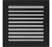 Kratki Ventilation Grille Fireplace Grille 22 cm x 22 cm Black with Blinds