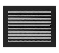 KRATKI ventilation grille fireplace grille 22cm x 30cm black with blinds