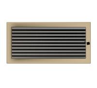 Kratki Ventilation Grille for Fireplaces Powder-Coated Stainless Steel Lightweight 20 x 42.6 x 4.5 cm Galvanised Gold with Blinds (Slats)
