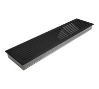 KRATKI Ventilation Grille Fresh | 17 x 70 cm | Black | Hot air Grille with Steel slats | Exhaust Grille for Chimney Ventilation | for Every Type of Interior