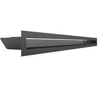 KRATKI Air Ventilation Grille, Warm Air Grille, 6 x 80 cm, Graphite, Exhaust Air Grille for Fireplace Ventilation, Air Intake at an Angle of 45 Degrees, Overheat Resistant, Ideal for Modern Interiors