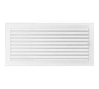 KRATKI Ventilation Grille with Blinds (slats), 22 x 45 cm, White, Exhaust air Grille for Fireplace Ventilation, Mechanical and overheating Resistant, for Any Type of Interior