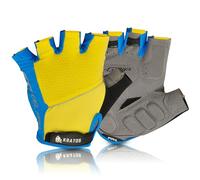 Kratos Fingerless Cycling Gloves for Men and Women, Shock Absorbing Gel Padded Mountain Bike Gloves to Prevent Hand Numbness - Anti Slip & Breathable MTB Gloves with Adjustable Hook & Loop (Medium)