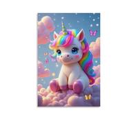 KraTzart Colorful Unicorn Poster Kids Bedroom Poster Canvas Print Cute Animal Mural Girls Room Wall Art Artwork Photo PaintingRoom Aesthetic Teen Room Decor Gift 16x24inch(40x60cm) Unframe