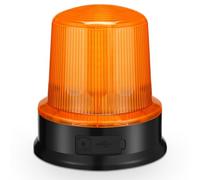 Kraumi Yellow rotating beacon battery with 2 flash patterns for car, truck | 12-15 hours lighting, 90 LEDs, magnetic base, wireless lighting