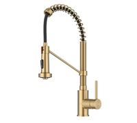 KRAUS Bolden Commercial Style Pull-Down Single Handle 18-Inch Kitchen Faucet in Brushed Brass