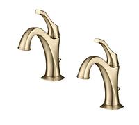 Kraus KBF-1201BG-2PK Arlo Bathroom Faucet with Lift Rod Drain and Deck Plate, 2 Piece Set, Brushed Gold