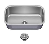Kraus KBU14 31 1/2 inch Undermount Single Bowl 16 Gauge Stainless Steel Kitchen Sink
