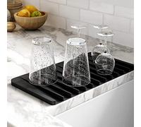 Kraus KDM-10BL Kore Self-Draining Silicone Dish Drying Mat or Trivet for Kitchen Counter, Black