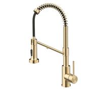 Kraus KFF-1610SFACB Bolden 2-in-1 Commercial Style Pull-Down Single Handle Filter Kitchen Faucet for Reverse Osmosis or Water Filtration System, Spot Free Antique Champagne Bronze