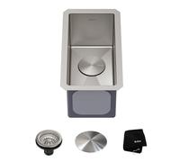 Kraus KHU101-10 Standart PRO Undermount 16 Gauge Stainless Steel Single Bowl Bar Prep Kitchen Sink, 10 Inch