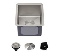 Kraus KHU101-13 Standart PRO Undermount 16 Gauge Stainless Steel Single Bowl Bar Prep Kitchen Sink, 13 Inch