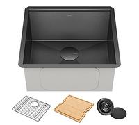 Kraus Kore 21" Undermount Workstation 16 Gauge Stainless Steel Square Single Bowl Kitchen Sink with Accessories