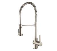 Kraus KPF-1690SFS Britt Pre-Rinse/Commercial Kitchen Faucet with Dual Function Sprayhead in All-Brite Finish, Spot Free Stainless Steel, 20 5/8-in