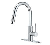 Kraus KPF-2620CH Modern Mateo Single Lever Pull Down Kitchen Faucet, Chrome