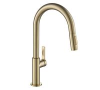 Kraus KPF-2820SFACB Oletto Single Handle Pull-Down Kitchen Faucet, 17 Inch, Antique Champagne Bronze