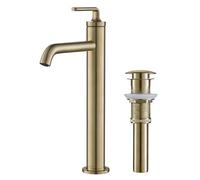 Kraus KVF-1220BG Ramus Single Handle Vessel Sink Bathroom Faucet with Pop-Up Drain, Brushed Gold