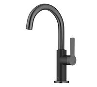 KRAUS Oletto Single Handle Kitchen Bar Faucet in Matte Black/Spot Free Black Stainless, KPF-2822MBSFSB