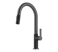 Kraus Oletto Single Handle Pull-Down Kitchen Faucet in Matte Black/Spot Free Black Stainless Steel, KPF-2820MBSFSB